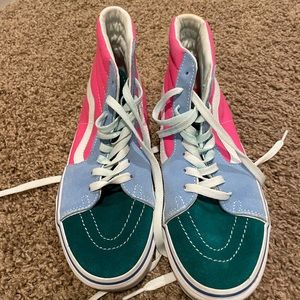 Multi colored high top vans